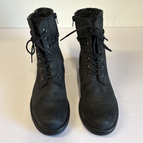 Cushionaire Rena Black Lace Up Combat Hiker Boots - Picture 3 of 11